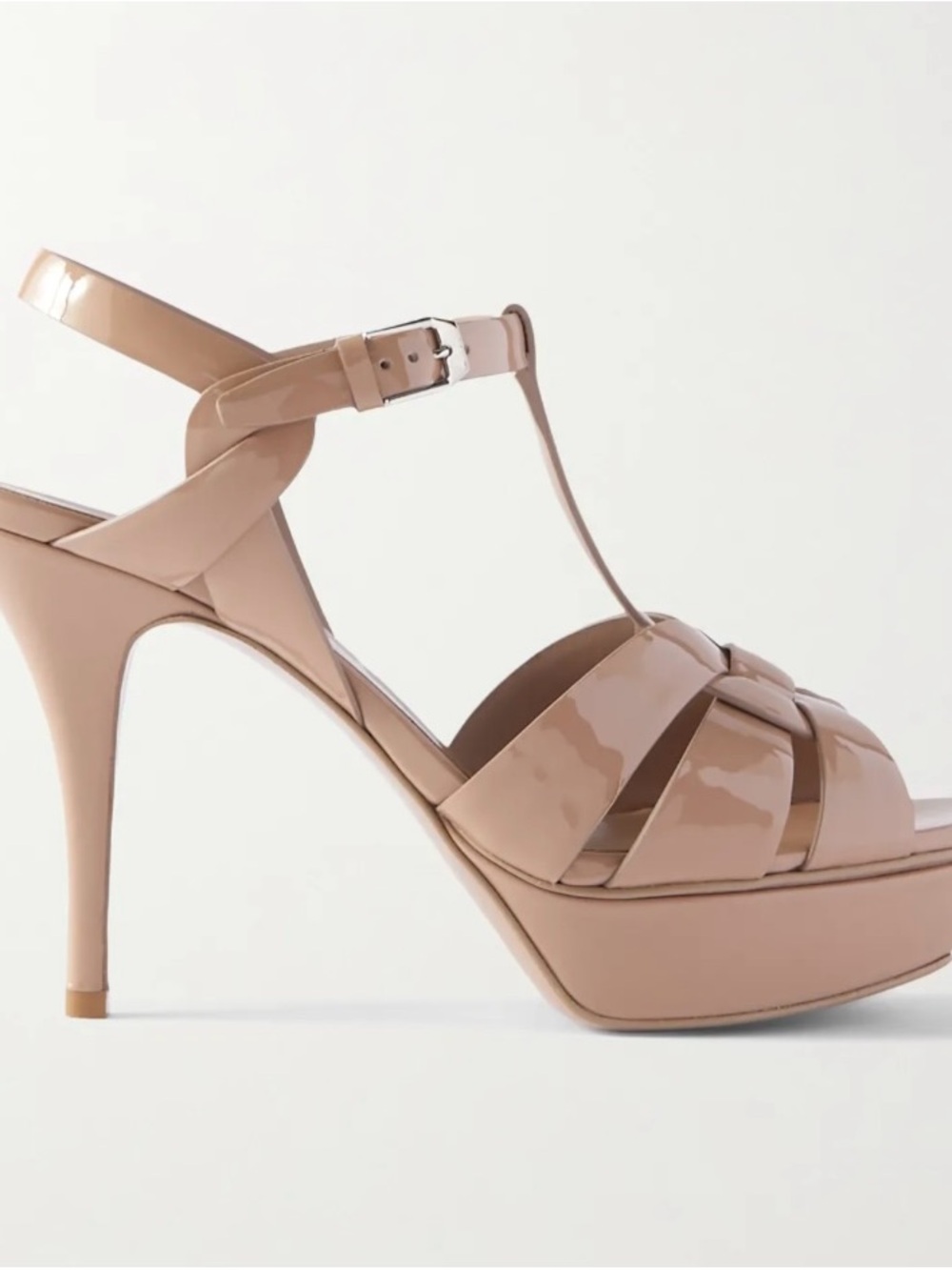 Saint Laurent Tribute Patent Platform Sandals